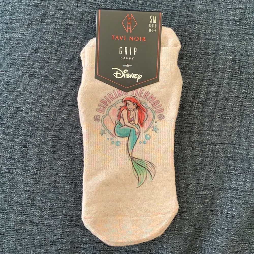 Tavi Noir Disney Grip Savvy Socks Pure Barre “Aspiring Mermaid” Ariel